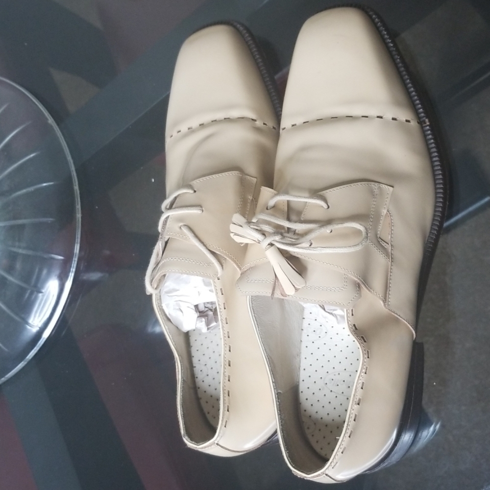 ITALIAN MENS SHOES BEIGE PATIENT LEATHER